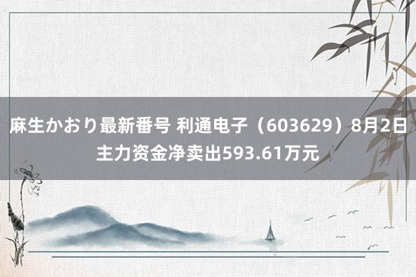 麻生かおり最新番号 利通电子（603629）8月2日主力资金净卖出593.61万元