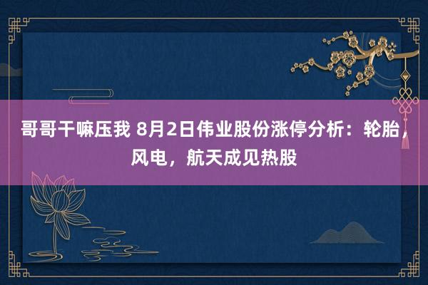 哥哥干嘛压我 8月2日伟业股份涨停分析：轮胎，风电，航天成见热股