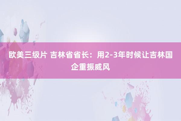 欧美三级片 吉林省省长：用2-3年时候让吉林国企重振威风