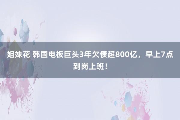 姐妹花 韩国电板巨头3年欠债超800亿，早上7点到岗上班！