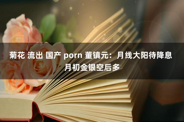 菊花 流出 国产 porn 董镇元：月线大阳待降息 月初金银空后多