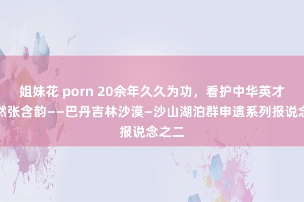 姐妹花 porn 20余年久久为功，看护中华英才的当然张含韵——巴丹吉林沙漠—沙山湖泊群申遗系列报说念之二