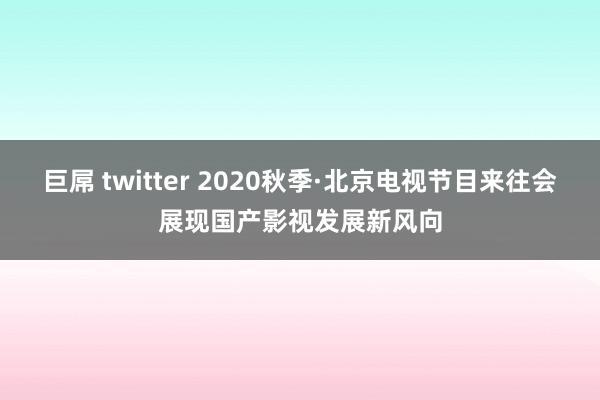 巨屌 twitter 2020秋季·北京电视节目来往会展现国产影视发展新风向